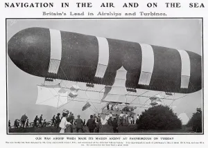 Early Prints: First Powered Airship - British Army Dirigible No 1