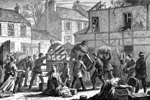 Houses Prints: The First Shell to land in Paris; Franco-Prussian War, 1870