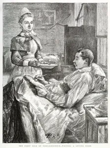 Hospital Prints: The first sign of convalescence. Date: 1892