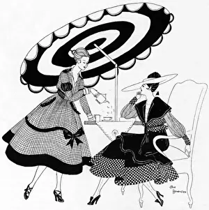 Taffeta Prints: First World War dresses, ladies taking afternoon tea