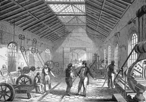 Works Prints: Fitting shop at the Grand junction railway works