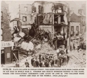 Dublin Prints: Flats collapse in a Fenian Street, 1963