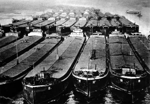 Commercial Prints: Fleet of German Commercial Barges; Second World War, c. 1940
