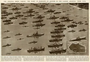G H Davis Illustrations Prints: Fleet of warships, Bikini target, by G. H. Davis