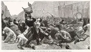 Movement Prints: Flight in St. Martin's Lane between the police and the contingent from Clerkenwell Green