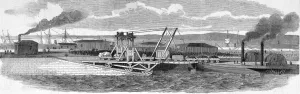 16th Prints: Floating railway bridge across the Forth River