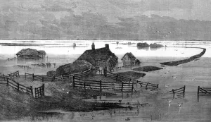 Eastern Prints: The flooded fens around the Coffer Dam. Farmland drowned in