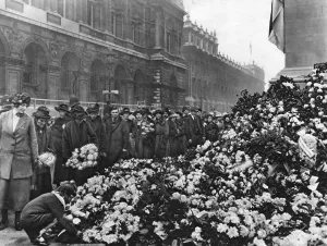Cenotaph Prints: Floral tributes at the Cenotaph, November 1920