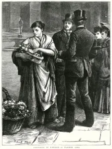 1872 Prints: Flower girl in London, 1872