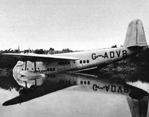 Airways Prints: Flying Boat in River Dangu