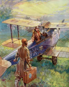 C E Turner Illustrations Prints: Flying for the Summer Week-end by C. E. Turner