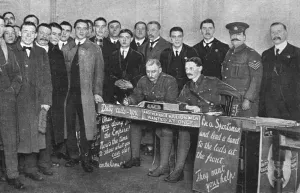 Football Prints: Footballers Battalion attending HQ at Kingsway for pay, WW1