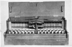March Prints: The forerunner of the modern type writer- a piano like machi