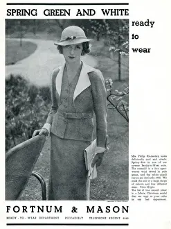 Advertisements Prints: Fortnum & Mason fashion ad - Mrs Philip Kindersley