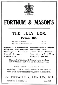 Parcels Prints: Fortnum & Masons advertisement, WW1
