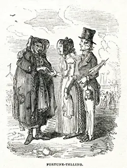 Fortune Prints: Fortune teller in Greenwich Park, south east London 1843