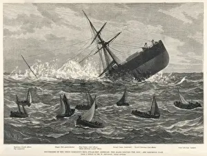 Union Prints: Foundering of the Union Companys Mail Steam-Ship American