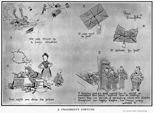 Cartoonist Prints: A Fragments Fortune by Bruce Bairnsfather, WW1 cartoon