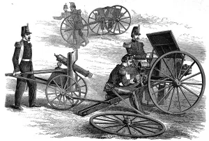 1870 Prints: Franco-Prussian War. The Mitrailleuse