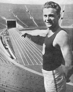 Medal Prints: Frank Wykoff at the 1932 Los Angeles Olympic stadium