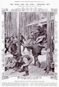 Canadian Prints: Frederic De Haenen, The Maple Leaf for ever':'Sugaring off'