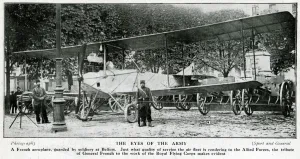 Guarding Prints: French biplane being guarded at Belfort, WW1