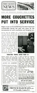Advertisements Prints: French Railway News - more Couchettes put into service