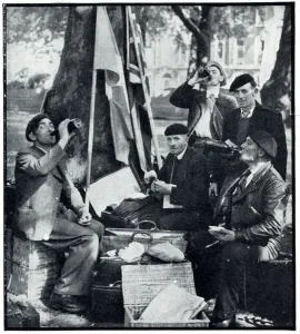 Military Prints: French reservists enjoying lunch in London, September 1939