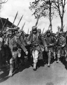 Replaced Prints: French soldiers on the march