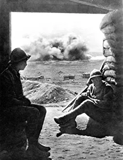 Removing Prints: French soldiers taking cover from artillery fire inside a ca