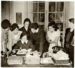 Defence Prints: French women signing up for war work, September 1939