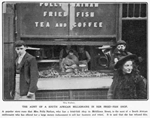 Street Prints: Fried fish shop run by Polly Nathan in Middlesex Street (Petticoat Lane