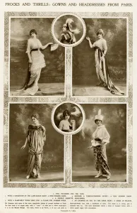 Feathered Prints: Frocks and thrills: Gowns and headdresses from Paris 1913
