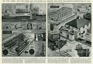 1947 Prints: Fuel winter crisis: Heating pumped from the earth and water