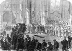 1869 Prints: Funeral of George Peabody at Westminster Abbey, 1869