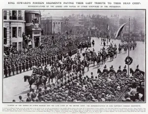 Procession Prints: Funeral procession of King Edward VII 1910