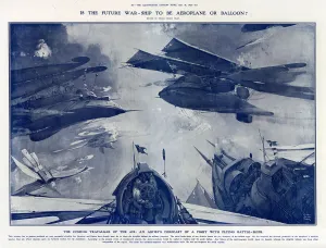 Early Prints: Is the futre war-ship to be aeroplane or balloon?
