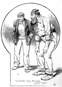 1866 Prints: G. H. S. Trott and W. G. Grace tossing a coin, Oval Cricket Gro