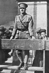 Manchester Prints: G. L. Jessop making recruitment speech in Manchester, WW1