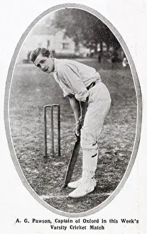 University Prints: A G Pawson - Captain of Oxford University Cricket Team for the 1910 Varisty match against