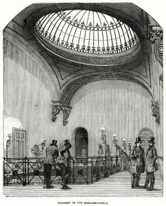 1849 Prints: Gallery of the booking-office, Euston Railway Station