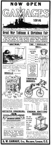 Gamages Prints: Gamages advertisement, WW1
