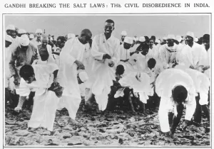 Civil Prints: Gandhi breaking the Salt Laws - the civil disobedience in In