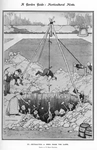 Popular Prints: A Garden Guide - Extracting a Weed from a Lawn