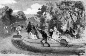 Gardening Prints: Garden roller and watering machine, Paris