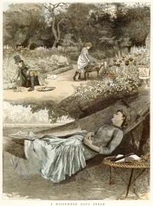 Gardening Prints: Garden / Woman Sleeps 1886