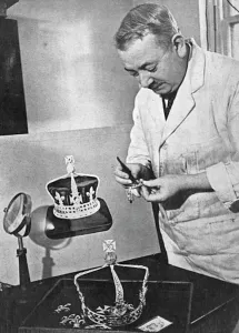 Jewels Prints: Garrards making the Queens Coronation crown, 1937