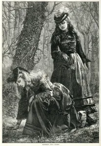 1870s Prints: Gathering wood violets 1872