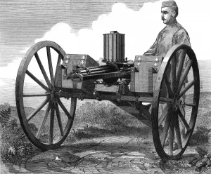 Armstrong Prints: GATLING GUN / / ILN / 1872