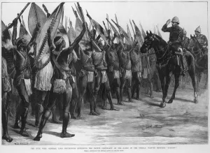Armed Prints: General Lord Chelmsford reviewing Zulu Troops, 1879